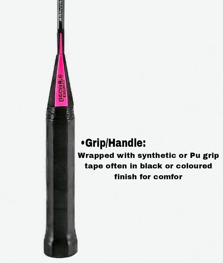 Delta Titanium Series Badminton Racket – Lightweight High-Tension Frame with Grip, Black & Pink